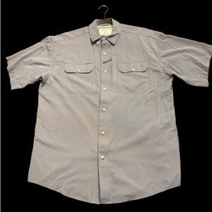 Men's Casual Gray Poncho Button Down Shirt